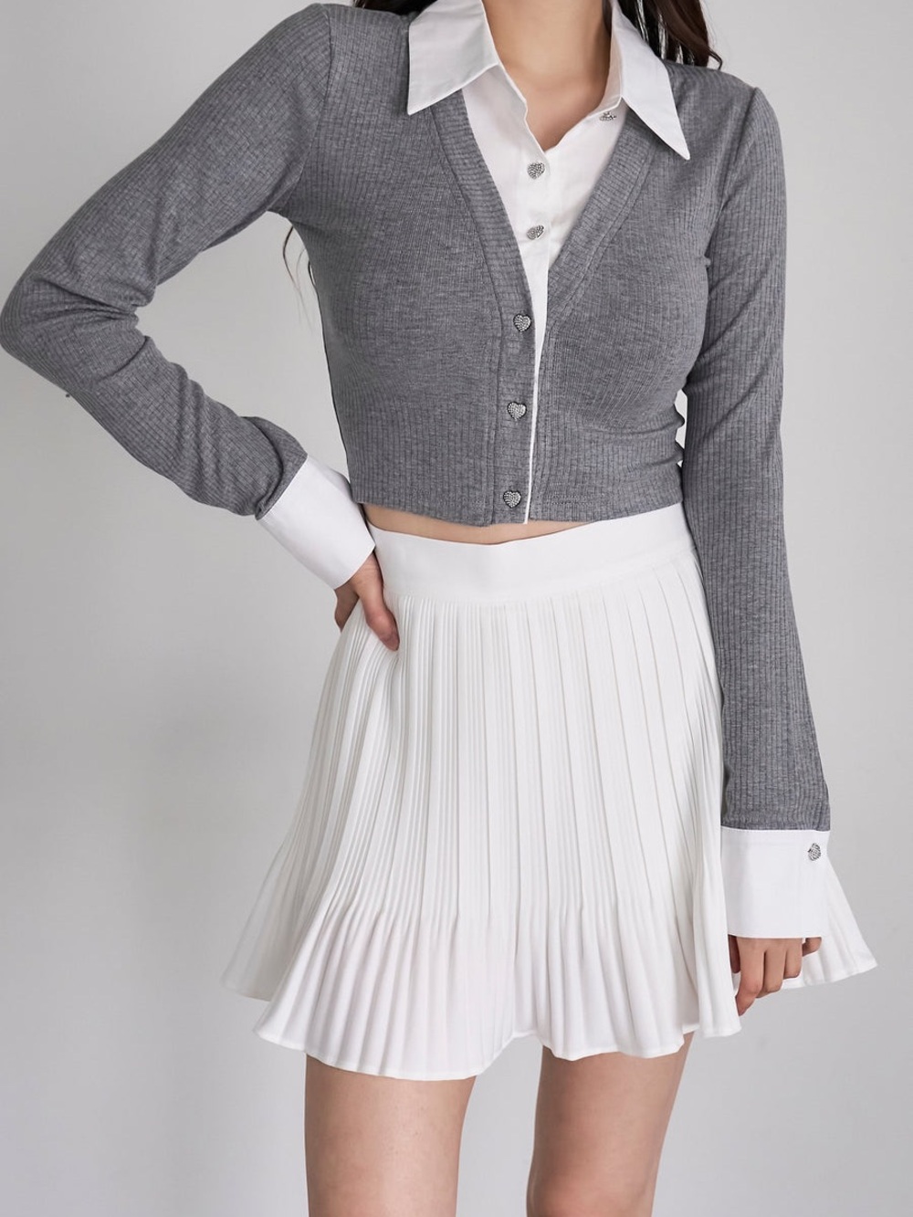 storets White Pleated Circle Skirt